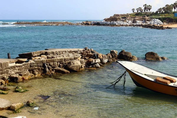 Costa Del Mar Mediterraneo Nel Nord Dello Stato Israele — Foto Stock