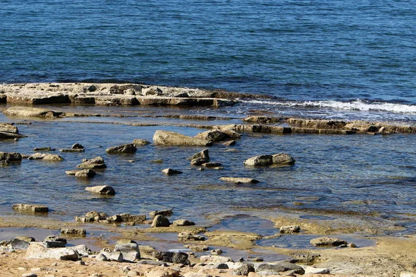 Costa Mar Mediterrâneo Norte Estado Israel — Fotografia de Stock