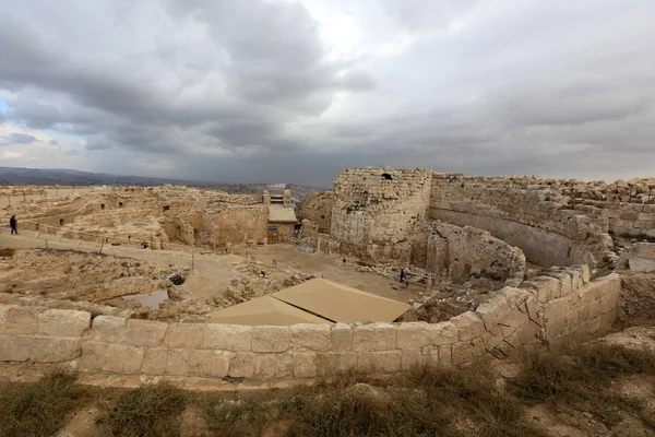 Ηρώδειο Είναι Ένα Αρχαίο Φρούριο Στο Ιουδαϊκή Έρημο Χλμ Νότια — Φωτογραφία Αρχείου