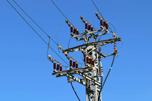 Fios Eléctricos Suporte Que Electricidade — Fotografia de Stock