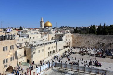 Temple Mount Kudüs'ün eski şehri Ağlama duvarında 
