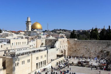 Temple Mount Kudüs'ün eski şehri Ağlama duvarında 