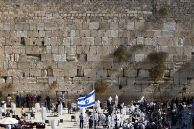 Temple Mount Kudüs'ün eski şehri Ağlama duvarında 