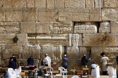 Temple Mount Kudüs'ün eski şehri Ağlama duvarında 
