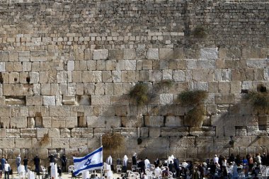 Temple Mount Kudüs'ün eski şehri Ağlama duvarında 