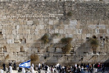 Temple Mount Kudüs'ün eski şehri Ağlama duvarında 
