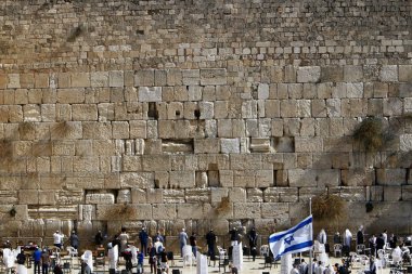 Temple Mount Kudüs'ün eski şehri Ağlama duvarında 