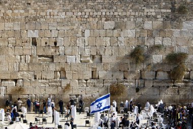 Temple Mount Kudüs'ün eski şehri Ağlama duvarında 