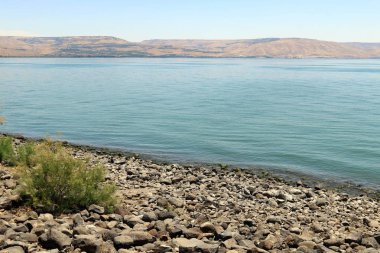 Gölü kıyısındaki Kinneret, Tiberias Gölü - kuzeydoğu İsrail bir tatlısu Gölü 