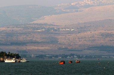 Gölü kıyısındaki Kinneret, Tiberias Gölü - kuzeydoğu İsrail bir tatlısu Gölü 