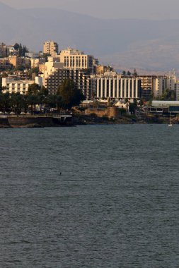 Gölü kıyısındaki Kinneret, Tiberias Gölü - kuzeydoğu İsrail bir tatlısu Gölü 