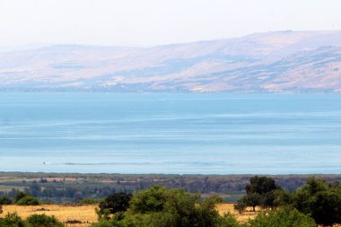 Gölü kıyısındaki Kinneret, Tiberias Gölü - kuzeydoğu İsrail bir tatlısu Gölü 