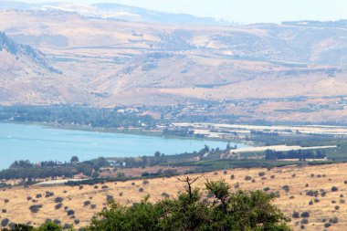 Gölü kıyısındaki Kinneret, Tiberias Gölü - kuzeydoğu İsrail bir tatlısu Gölü 