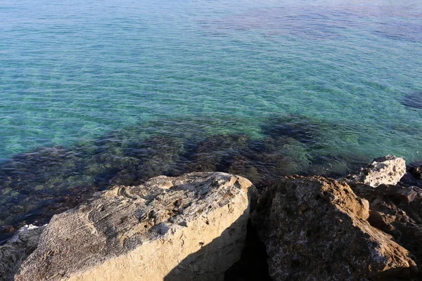 Pierres Trouvent Sur Les Rives Méditerranée — Photo