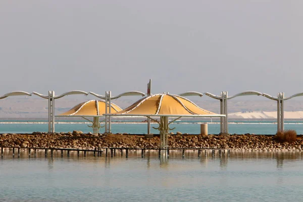 Canopy Protect Hot Israeli Sun Beach — Stock Photo, Image