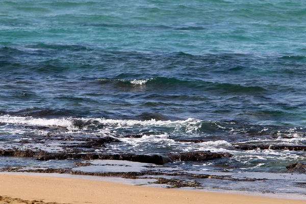 Costa Del Mar Mediterráneo Norte Del Estado Israel — Foto de Stock