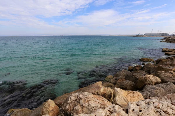 Costa Del Mar Mediterráneo Norte Del Estado Israel —  Fotos de Stock