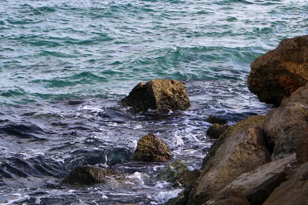 Costa Mar Mediterrâneo Norte Estado Israel — Fotografia de Stock