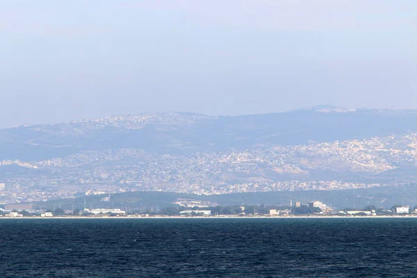Wybrzeże Morza Śródziemnego Północnej Części Izraela — Zdjęcie stockowe