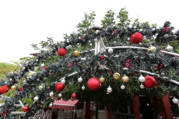 Karácsonyi Játékok Dekorációk Utcán Haifa Izrael — Stock Fotó