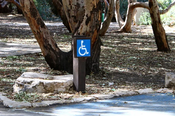 Дорожні Знаки Віхи Які Встановлені Дорогах Парків Ізраїлі — стокове фото