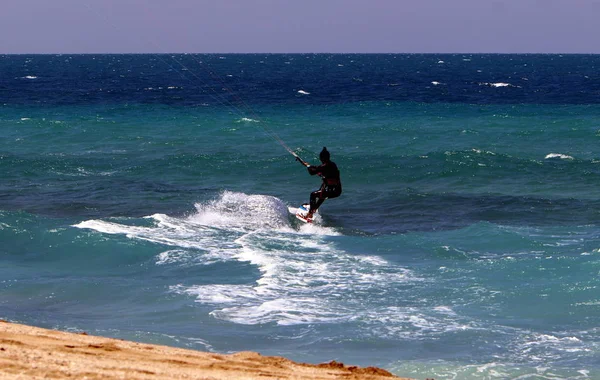 Hombre Las Orillas Del Mediterráneo Norte Israel — Foto de Stock