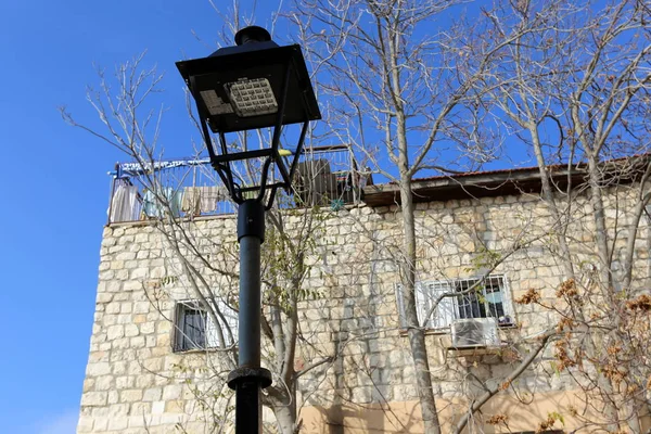 Linterna Para Iluminación Instalada Parque Urbano Israel — Foto de Stock