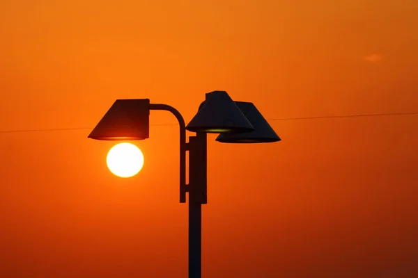 Latarnia Oświetlenie Zainstalowane Parku Miejskim Izraelu — Zdjęcie stockowe
