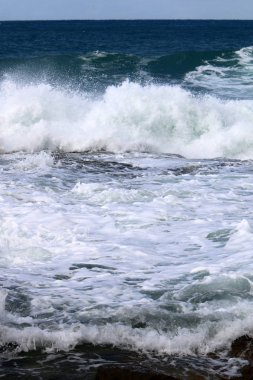 fırtına ve Akdeniz'de Kuzey İsrail rüzgarda 