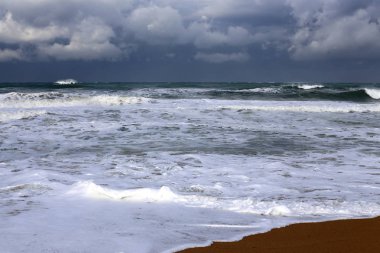 fırtına ve Akdeniz'de Kuzey İsrail rüzgarda 