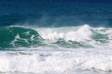 fırtına ve Akdeniz'de Kuzey İsrail rüzgarda 