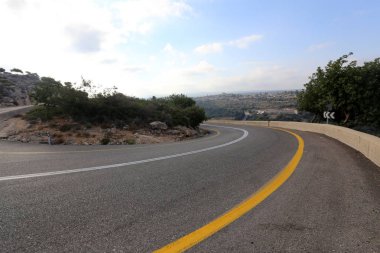 dağ yolunda İsrail devletinin kuzey ormanında 
