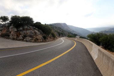 dağ yolunda İsrail devletinin kuzey ormanında 
