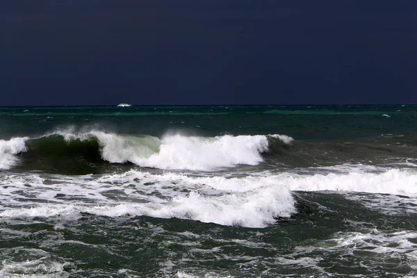 Pobřeží Středozemního Moře Severu Státu Izrael — Stock fotografie