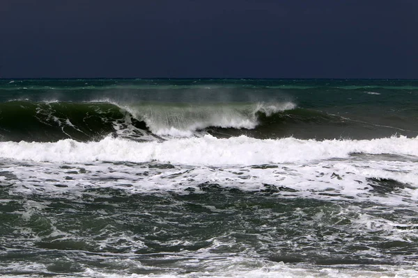 Costa Del Mar Mediterráneo Norte Del Estado Israel — Foto de Stock