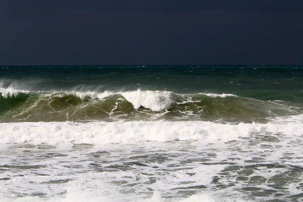 Costa Mar Mediterrâneo Norte Estado Israel — Fotografia de Stock