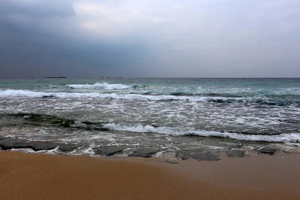 Akdeniz Srail Devletinin Kuzey Kıyısında — Stok fotoğraf