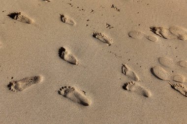 Kumdaki Kuzey İsrail'Akdeniz kıyısında 