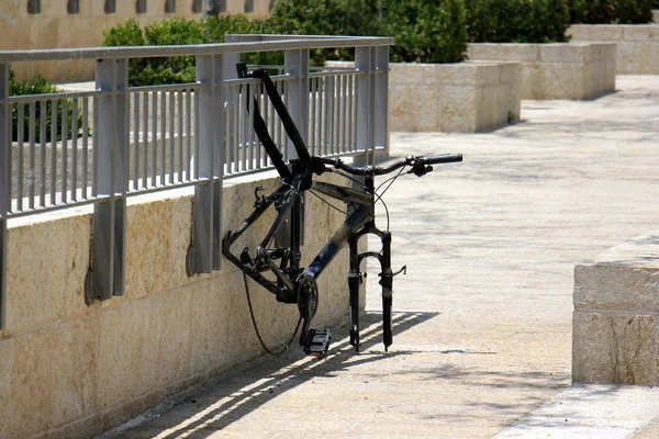 Bicycle Wheeled Vehicle Set Motion Human Muscle Force Foot Pedals — Stock Photo, Image