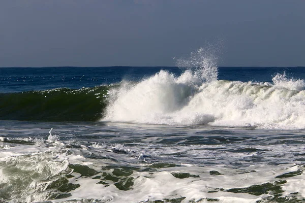 Sturm Und Wind Mittelmeer Nordisrael — Stockfoto