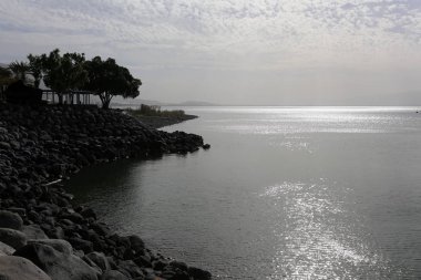 Gölü kıyısındaki Kinneret, Tiberias Gölü - kuzeydoğu İsrail bir tatlısu Gölü 