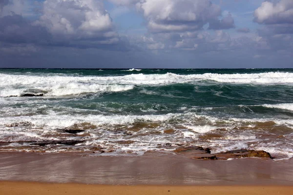 Costa Del Mar Mediterraneo Nel Nord Dello Stato Israele — Foto Stock