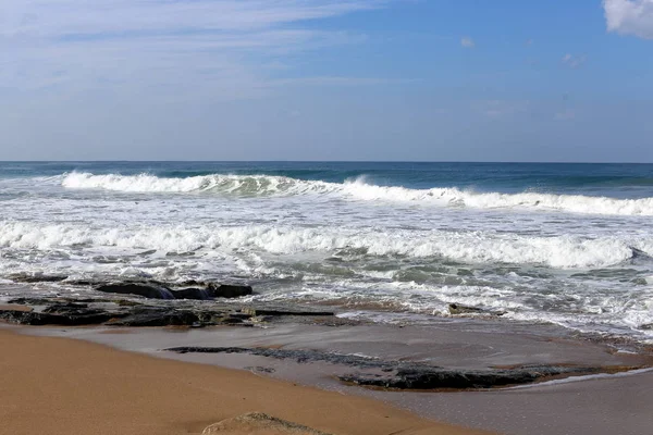 Kust Van Middellandse Zee Het Noorden Van Staat Israël — Stockfoto