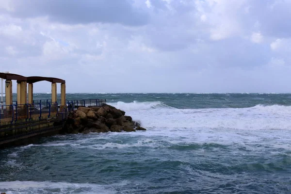 Costa Del Mar Mediterraneo Nel Nord Dello Stato Israele — Foto Stock