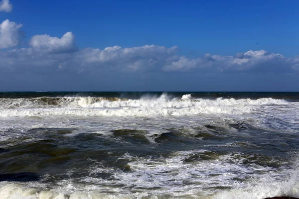 Costa Del Mar Mediterráneo Norte Del Estado Israel — Foto de Stock