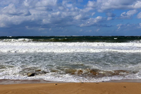 Costa Del Mar Mediterráneo Norte Del Estado Israel — Foto de Stock