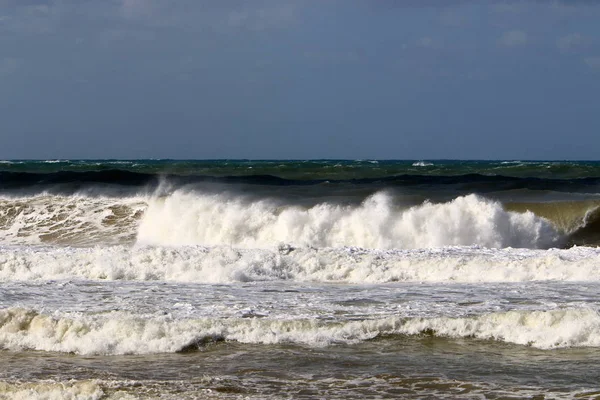 Costa Del Mar Mediterraneo Nel Nord Dello Stato Israele — Foto Stock