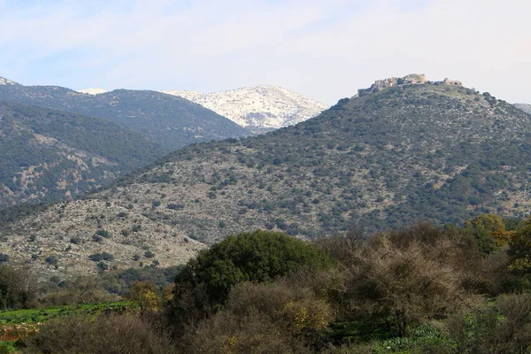 Гори Хермон Найвища Гора Ізраїлі Єдине Місце Можете Практикувати Зимові — стокове фото