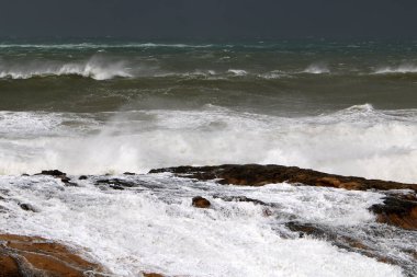 Kuzey İsrail Akdeniz'de fırtınası 