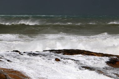 Kuzey İsrail Akdeniz'de fırtınası 